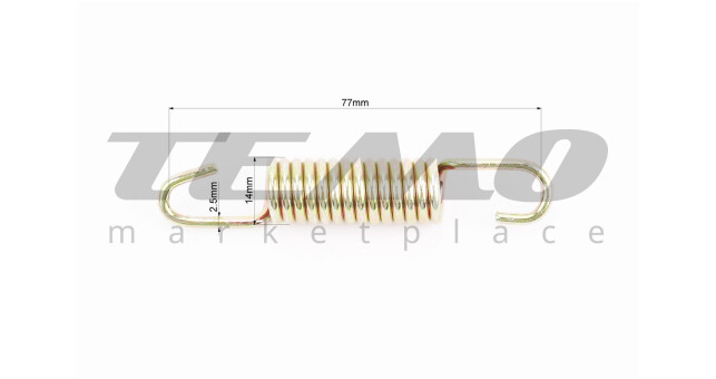 Пружина подножки центральной (&asymp;L82мм, D14мм, 14 витков) - фото 2