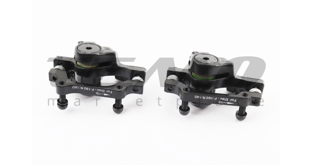Гальмо Disk-brake переднє (F160/R140мм)+заднє (F180/R160мм), диски 160мм, кріпл. 6 болтів, чорні - фото 2