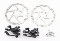 Гальмо Disk-brake переднє (F160/R140мм)+заднє (F180/R160мм), диски 160мм, кріпл. 6 болтів, чорні - фото 1