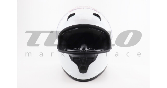 Шлем для мотоцикла интеграл закрытый сертификация DOT + откидные очки BLD M67 L 59-60 см БЕЛЫЙ глянец - фото 6