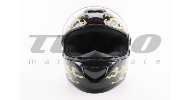 Шлем для мотоцикла интеграл закрытый BLD М65 М 57-58 см ЧЕРНЫЙ/ЗОЛОТИСТО-СЕРЫЙ "Totem" - фото 5