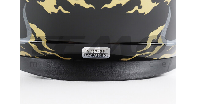 Шлем для мотоцикла интеграл закрытый BLD М65 М 57-58 см ЧЕРНЫЙ/ЗОЛОТИСТО-СЕРЫЙ "Totem" - фото 7