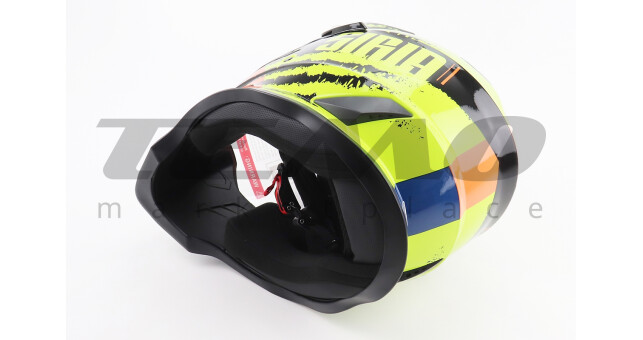 Шлем для мотоцикла кроссовый эндуро АТV со стеклом BLD 819-7 L 59-60 см ЧЕРНЫЙ/ЖЕЛТО-ОРАНЖЕВЫЙ - фото 2