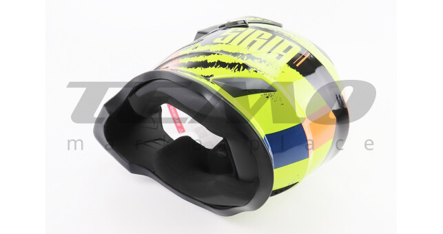 Шлем для мотоцикла кроссовый эндуро АТV со стеклом BLD 819-7 М 57-58 см ЧЕРНЫЙ/ЖЕЛТО-ОРАНЖЕВЫЙ - фото 2