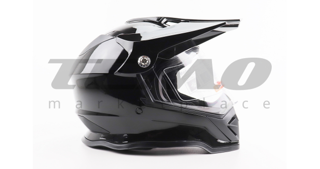 Шлем для мотоцикла кроссовый эндуро АТV со стеклом BLD 819-7 L 59-60 см ЧЕРНЫЙ глянец - фото 3