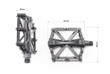 Педали BMX 9/16&quot; (108x106x20mm), 2 пром-подшипника, алюминиевые, чёрные AL10 - фото 2