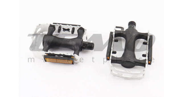 Педали MTB 9/16&quot; (103x64x31mm) алюминиевые, серебристо-чёрные LU964 - фото 1