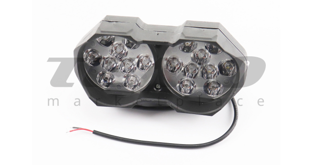 Фара подвійна додаткова світлодіодна вологозахисна - 18 LED, (146*62mm) з кріпленням, тип 2 - фото 1