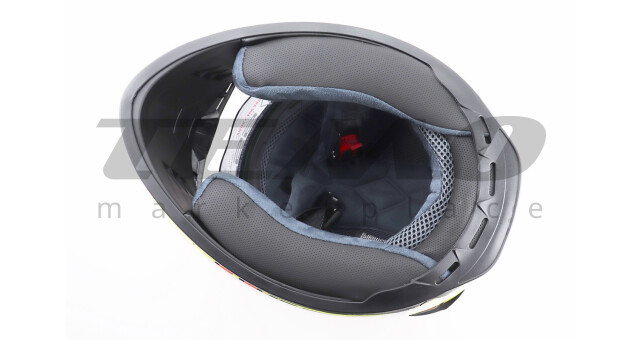 Шолом для мотоцикла інтеграл BLD М61 М 57-58 см Чорний закритий + окуляри сертифікація DOT з червоним малюнком - фото 7