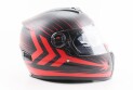 Шолом для мотоцикла інтеграл BLD М61 М 57-58 см Чорний закритий + окуляри сертифікація DOT з червоним малюнком - фото 3