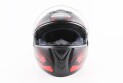 Шолом для мотоцикла інтеграл BLD М61 М 57-58 см Чорний закритий + окуляри сертифікація DOT з червоним малюнком - фото 6