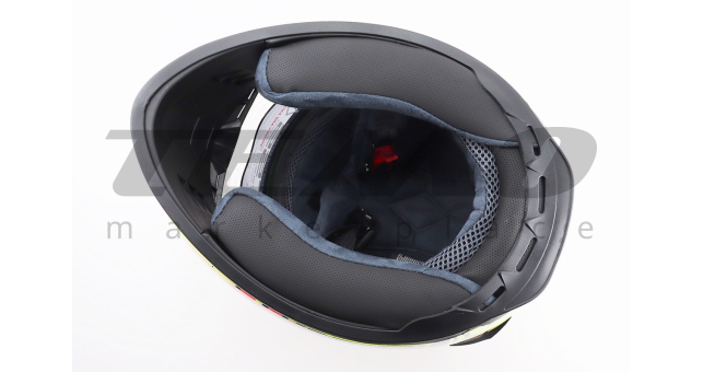Шолом для мотоцикла інтеграл BLD М61 S 55-56 см Чорний закритий + окуляри сертифікація DOT з синім малюнком - фото 7