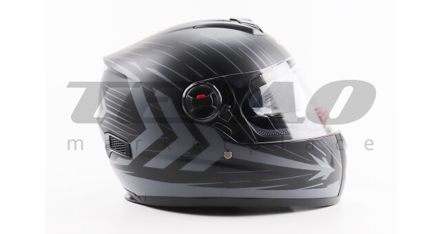 Шлем интеграл, закрытый (сертификация DOT) + откидные очки BLD M61 M (57-58 см), ЧЕРНО-СЕРЫЙ (флюоресцентный) - фото 3