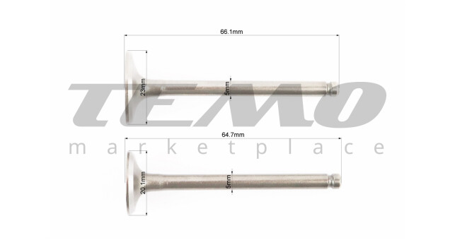 Клапан впускной, выпускной к-кт 70-110-125cc - фото 2