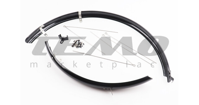 Крила пластмасові 26" MTB довгі, чорні - фото 1