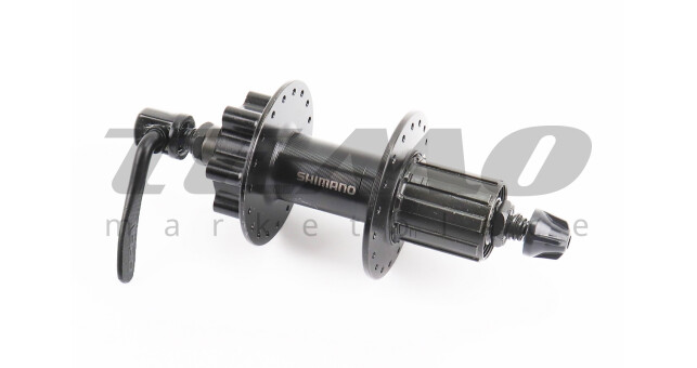 Втулка задняя MTB алюминиевая 14Gx36H под кассету 8-10зв, Disk-brake Center Lock, крепл. эксцентрик, чёрная FH-TX506 - фото 1