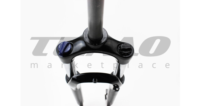 Вилка 26" амортизаційна, без різьби 1-1/8" (28,6мм), шток 255мм, з ходом 100мм, Disk-brake, пружинно-оливна, Lockout, алюмінієва, чорна XCT HLO - фото 3