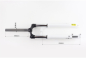 Вилка 27,5&quot; амортизационная, без резьбы 1-1/8&quot; (28,6мм), шток 255мм, с ходом 80мм, Disk-brake, Preload, алюминиевая, белая XCE 28 - фото 4