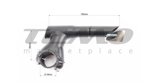 Винос керма MTB 25,4х31,8х60х150мм, чорний HS059 - фото 2