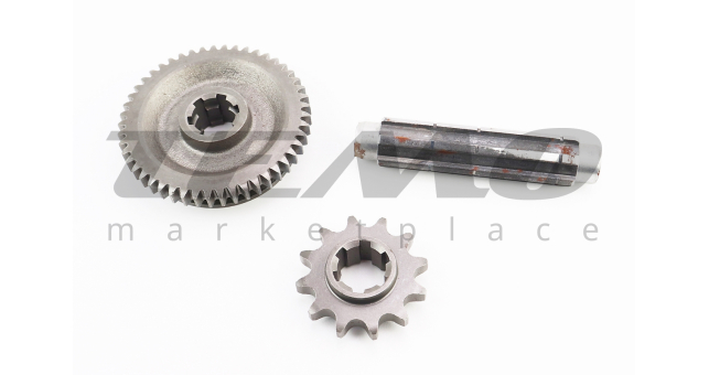 Редуктор фрези R175/180N/190N/195N - Вал первинний + зірка Z-12 + Шестерня Z-49 101-2 - фото 1