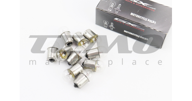 Лампа повороту (біла з цоколем) 12V / 10W G18 BA15S к-кт 10шт - фото 1