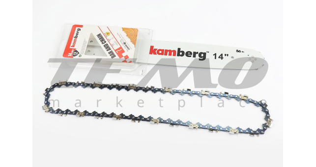 Шина 14&quot;-1,3mm 3/8&quot; 52зв L-42см + цепь 3/8&quot;-1,3mm-52зв. квад. зуб, на блистере - фото 1