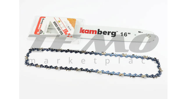 Шина 16&quot;-1,3mm 3/8&quot; 57зв L-45см + цепь 3/8&quot;-1,3mm-57зв. квад. на блистере - фото 1