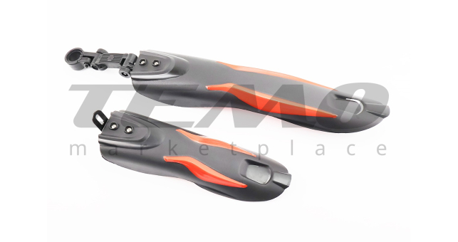 Крила пластмасові 24-26&quot; MTB, чорні з червоною вставкою XGNB-018 - фото 1