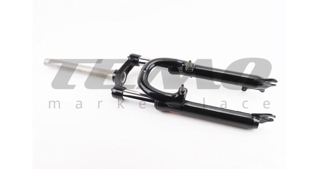 Вилка 24" амортизаційна, без різьби 1-1/8" (28,6мм), шток 260мм, з ходом 70мм, V/Disk-brake, чорна LJ-535 - фото 1