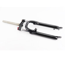 Вилка 26 "амортизаційна, без різьби 1-1/8" (28,6мм), шток 260мм, з ходом 75мм, V/Disk-brake, M Lockout, чорна LJ-641(сталева корона)