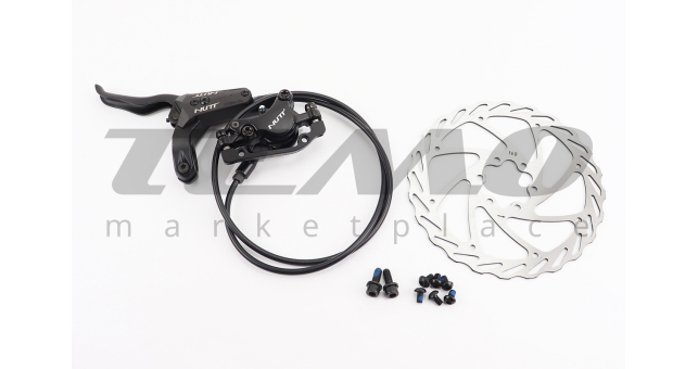Гальмо Disk-brake гідравлічне переднє, диск 180мм, кріпл. 6 болтів, чорне F-800 - фото 1
