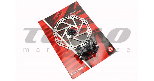 Гальмо Disk-brake переднє (F160/R140мм)+диск 160мм, кріпл. 6 болтів, чорне DSC310 - фото 1