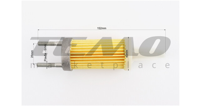 Фильтр топливный - элемент 8см 178F к-кт 5шт - фото 2