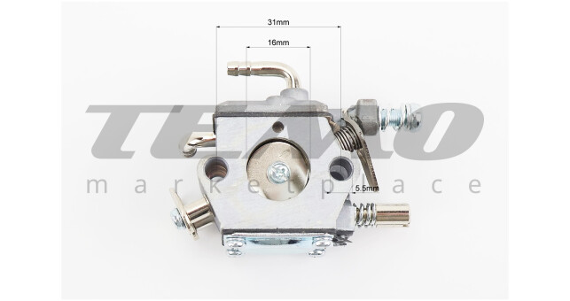 Карбюратор 4500/5200, металлические штуцера - фото 3