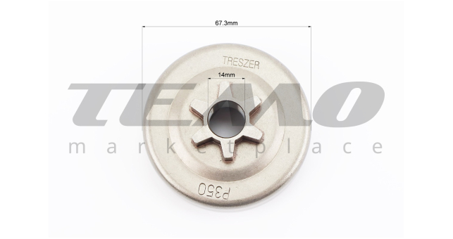 Тарелка сцепления &quot;звезда&quot; 3/8-6+подшипник Partner-350/351/352/371/372, Husqvarna-235/236/240, OLEO MAC-936-937-940-941, JONSERED-CS2137/CS2138,POULAN - фото 3