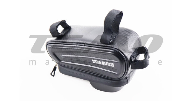 Сумка на раму (жорсткий чохол) з водонепроникним відділенням для смартфона 230х100х110мм, сонцезахисний козирок, кріпл. на липучці, вологозахисна - фото 2