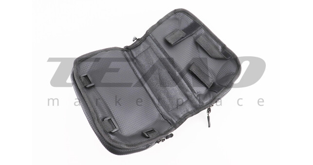 Сумка-штани на раму з тримачем телефону 170х90мм, бічні відділення, кріпл. на липучці, вологозахисна, під карбон - фото 3