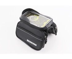 Сумка-штани на раму з тримачем телефону 170х90мм, бічні відділення, кріпл. на липучці, вологозахисна, під карбон