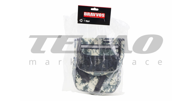 Сумка-штани на раму з тримачем телефону 170х90мм, бічні відділення, кріпл. на липучці, вологозахисна, піксель - фото 4