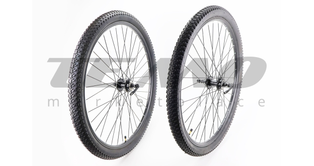 Колеса 29&quot; переднее+заднее, з шинами KENDA, Disk-brake, обод алюм., втулка 14Gx36H, под вольнобег, крепл. эксцентрик - фото 1