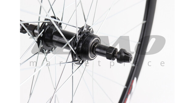 Колесо 26" заднее V-brake, обод и втулка 14Gx36H алюминиевые, пром-подшипники 6200 2RS, под вольнобег, крепл. эксцентрик, RACE26 - фото 3