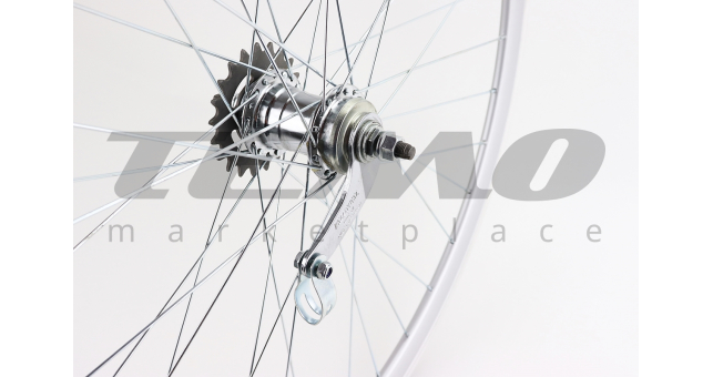 Колесо 28&quot; заднє, обід &quot;крапля&quot; алюмінієвий, втулка ХВЗ VELOSTEEL (Чехія) 14Gх36H, крепл. гайка, сіре - фото 4