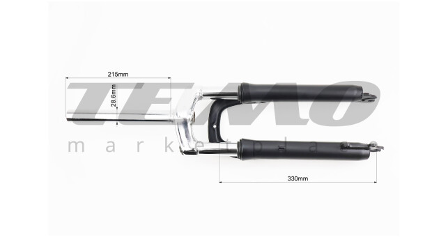 Вилка 24" амортизаційна, без різьби 1-1/8" (28,6мм), шток 215мм, з ходом 40мм, Disk-brake, чорна - фото 3
