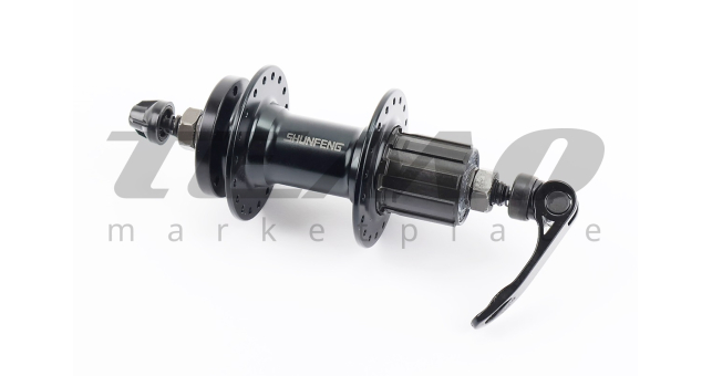 Втулка задняя MTB алюминиевая 14Gx36H под кассету 7зв, Disk-brake, крепл. эксцентрик, чёрная SF-A262R - фото 1