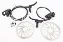 Тормоз Disk-brake передний (F160/R140мм)+задний (F180/R160мм) в сборе, диски 160мм, крепл. 6 болтов, чёрный - фото 1