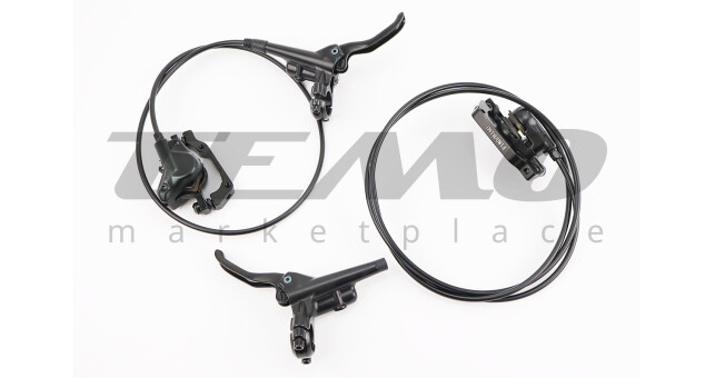 Гальмо Disk-brake переднє (F180/R160мм)+заднє (F180/R160мм) у зборі, диски 160/180мм, кріпл. 6 болтів, чорні - фото 2