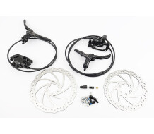 Тормоз Disk-brake передний (F180/R160мм)+задний (F180/R160мм) в сборе, диски 160/180мм, крепл. 6 болтов, чёрный