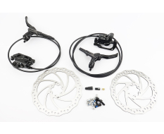 Гальмо Disk-brake переднє (F180/R160мм)+заднє (F180/R160мм) у зборі, диски 160/180мм, кріпл. 6 болтів, чорні