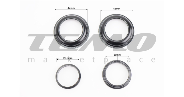 Рулевая колонка 1-1/8&quot; (44/28,6x44/30) безрезьбовой вилки, полуинтегрированные, высокая, чёрный FP-H863 - фото 3