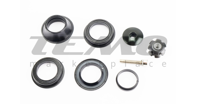 Рулевая колонка 1-1/8&quot; (44/28,6x44/30) безрезьбовой вилки, полуинтегрированные, пром-подшипники, чёрные FP-H835B - фото 2